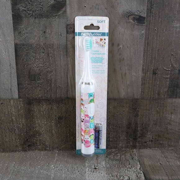 Squishmallow Sonic Electric Toothbrush Kids Fun Oral Care Easy Grip Handle - Picture 1 of 4